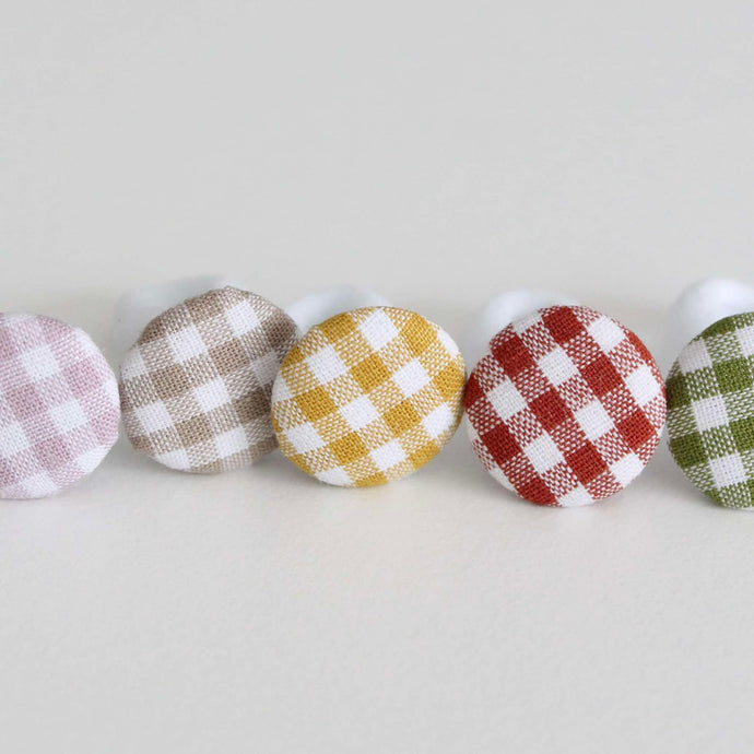 Gingham button bobbles (5 Colours)