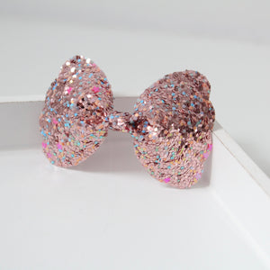 Dusky scalloped glitter bows