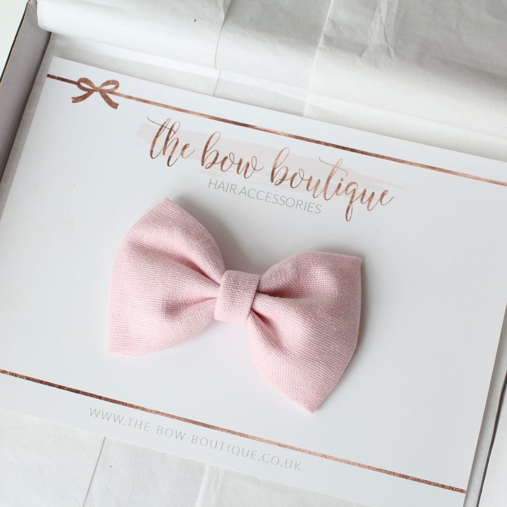 Cottage linen bow | 3 Sizes | 13 Colours | Clip, headband or bobble
