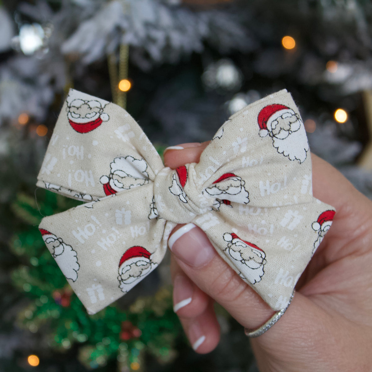 Santa sweetheart bow | Clip, headband or bobble