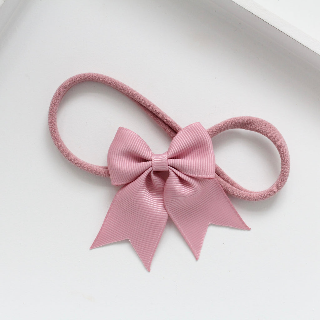 Short tail pinch ribbon bow headbands | 28 colours