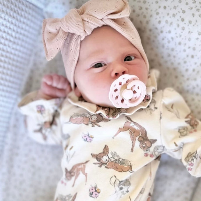 Nude pink pointelle headwrap
