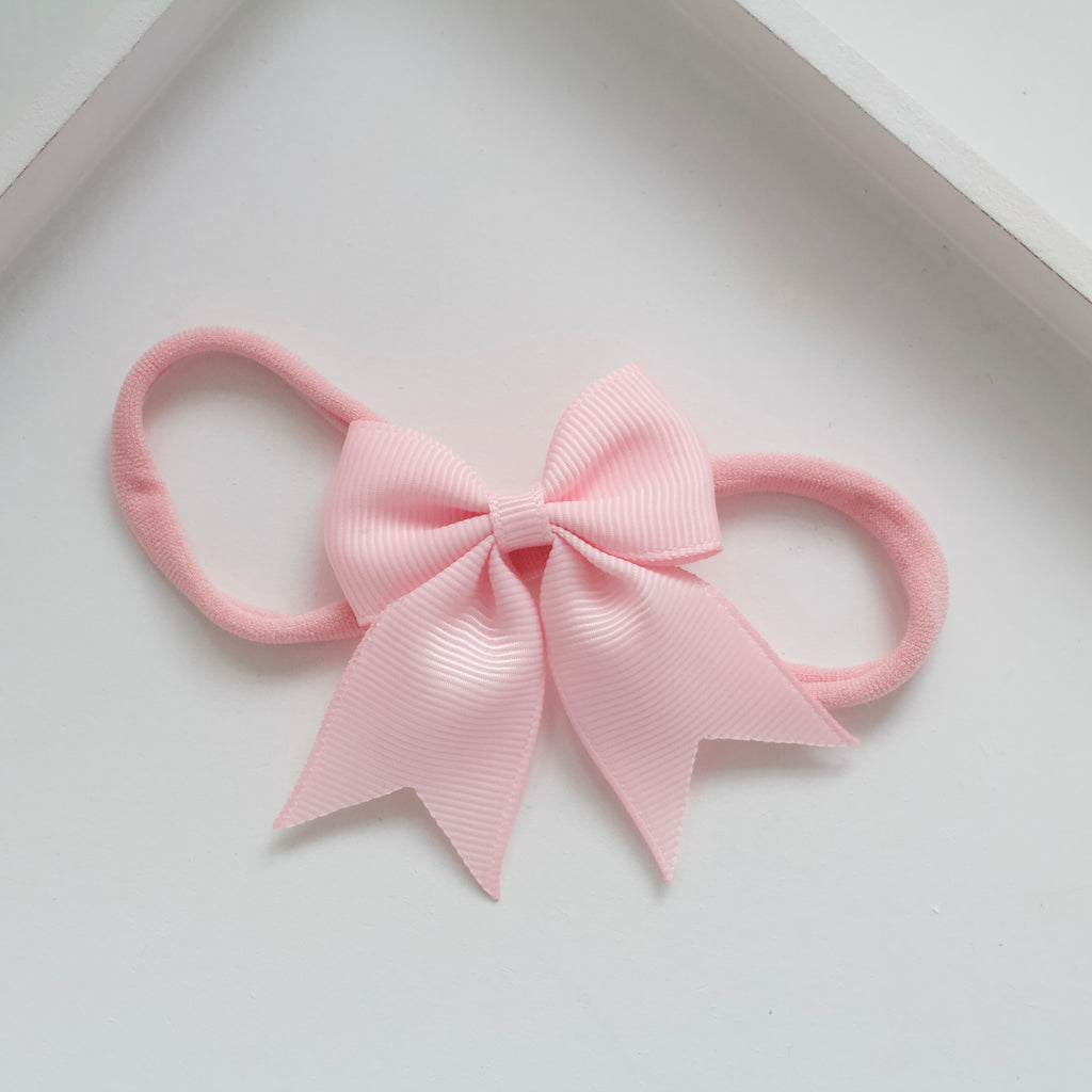 Short tail pinch ribbon bow headbands | 28 colours