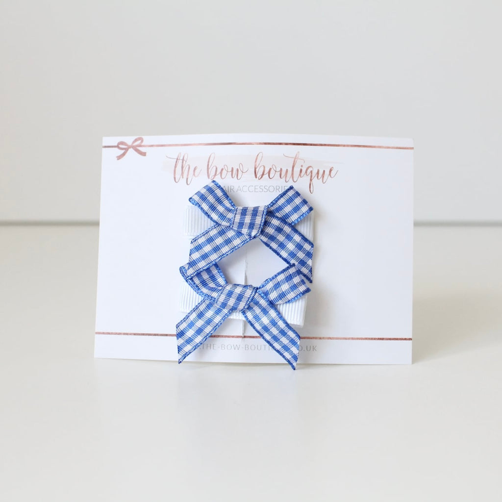 School gingham hand tied clips | 9 Colours