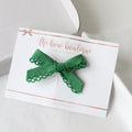 Hand tied bow clip | Green