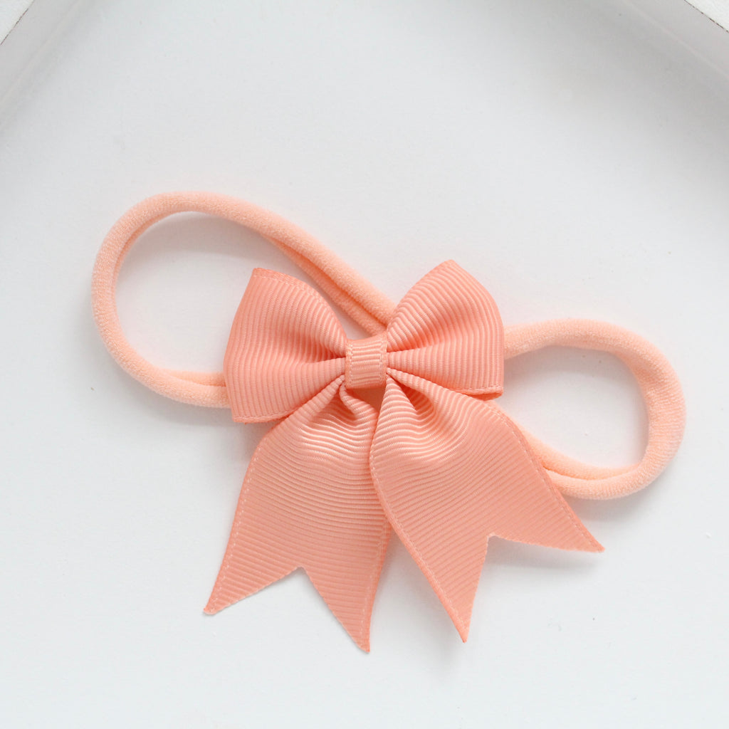 Short tail pinch ribbon bow headbands | 28 colours