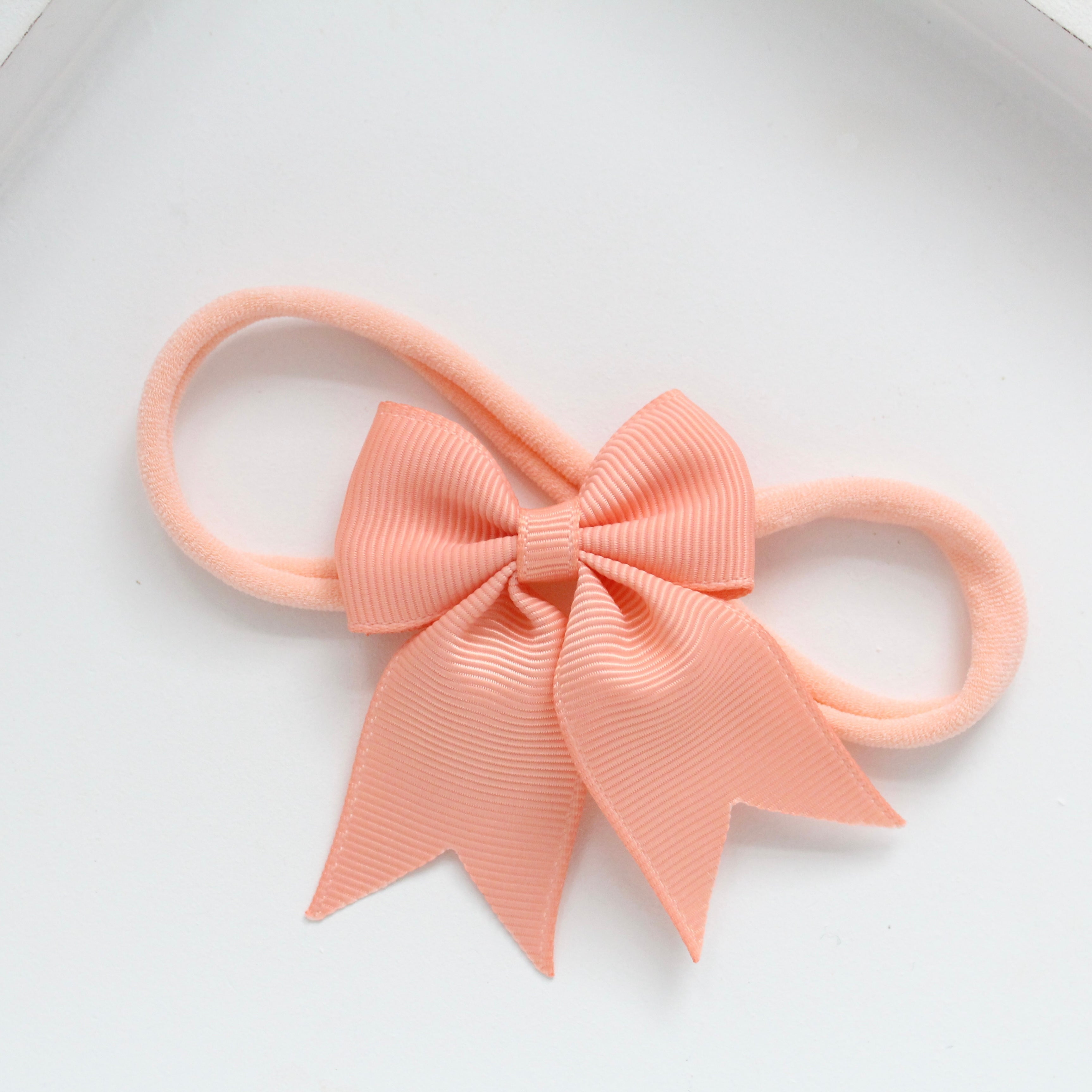 Personalised short tail pinch ribbon bow headbands | 28 colours