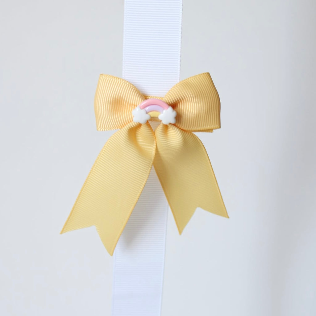 Rainbow long tail pinch bows | 6 colours | Clip or bobble
