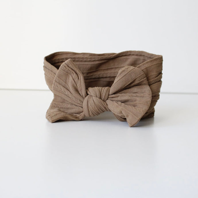 Khaki brown cable headwrap