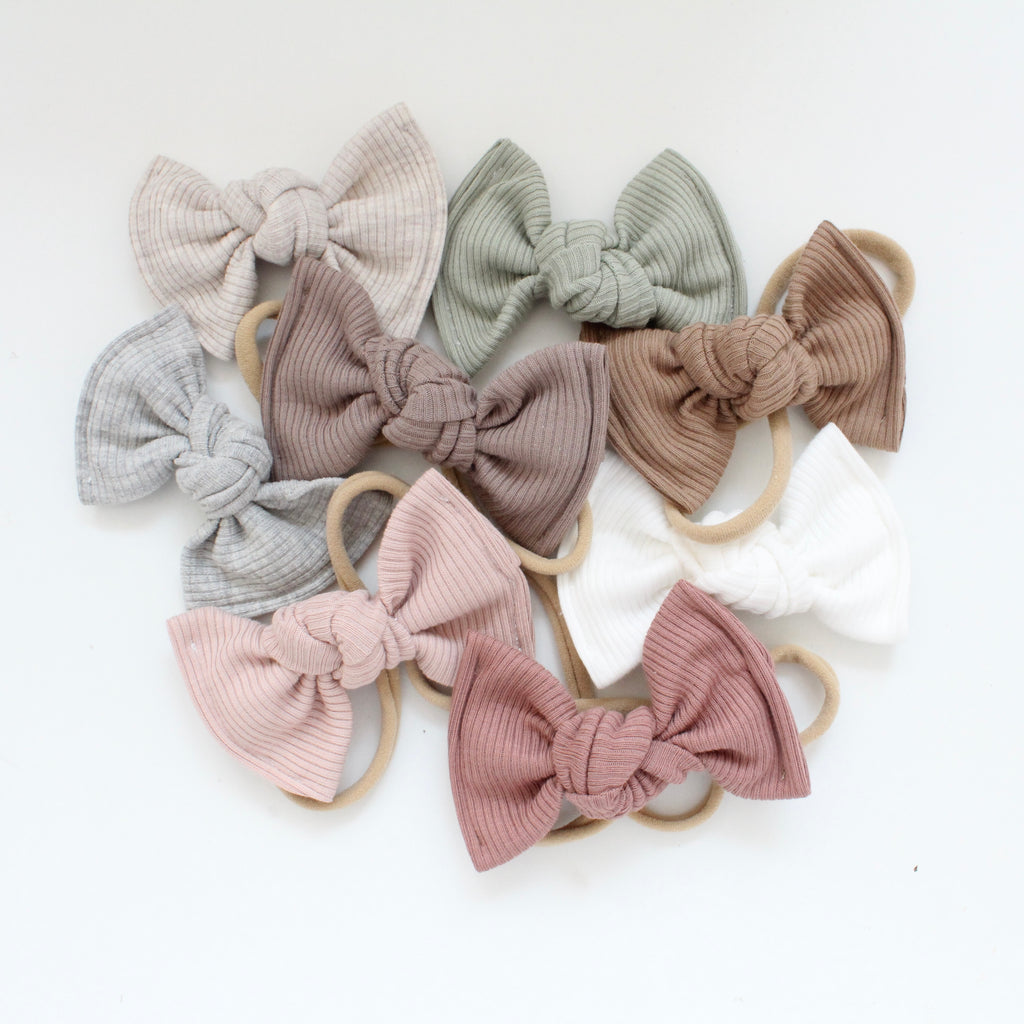 Large jersey ribbed knot bows | 20 Colours