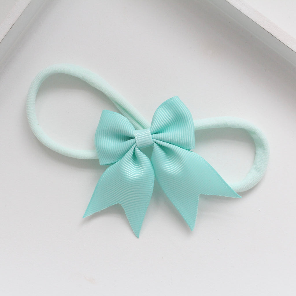 Short tail pinch ribbon bow headbands | 28 colours