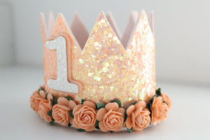 Sweet as peach birthday crown headband