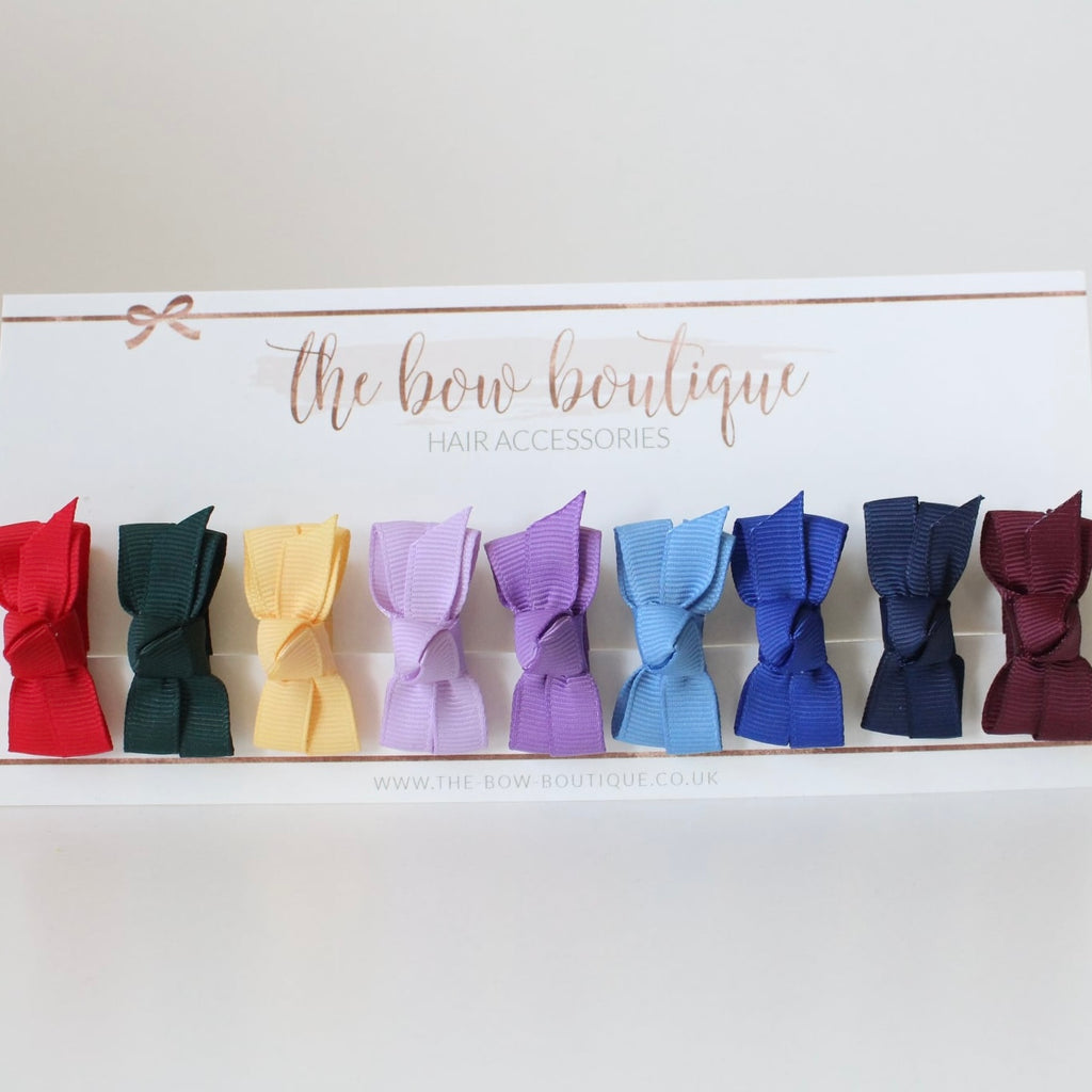 School solid colour mini bow clips | 9 Colours