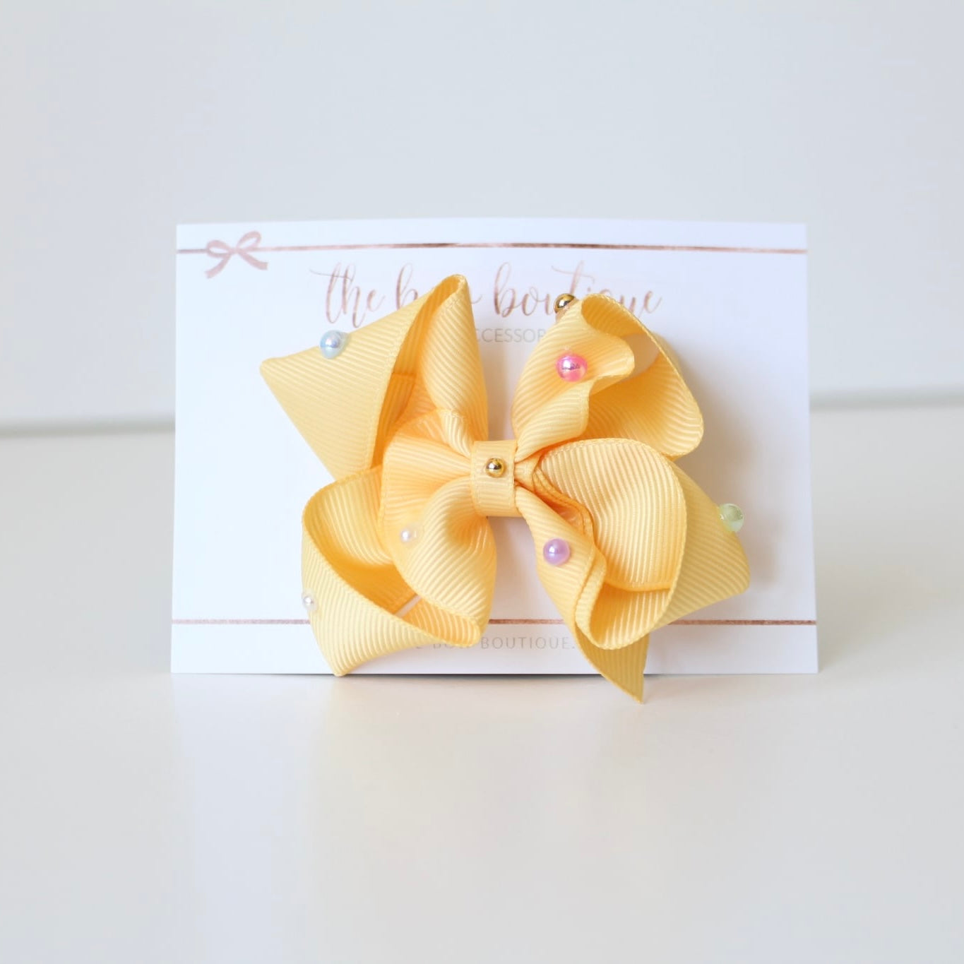 Colourfun pearl ribbon bows | 8 Colours | Clip, headband or bobble