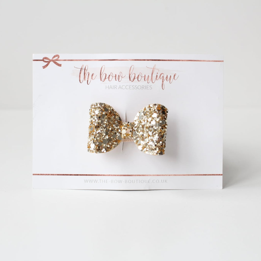 Mini glitter bows | 22 Colours | Clip or bobble