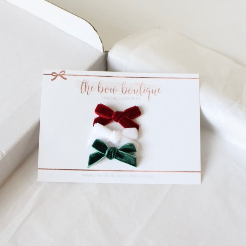 My petite christmas bow set | Clips or headbands