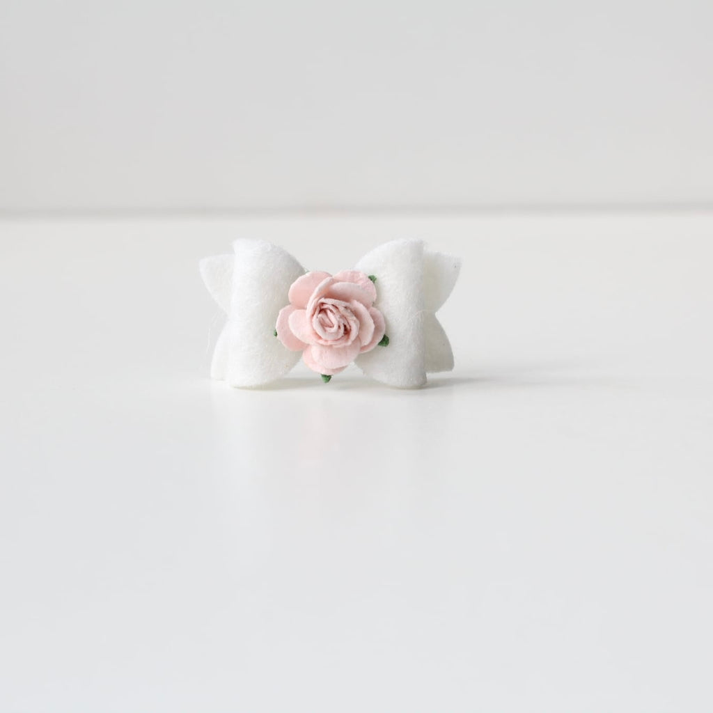 Petite felt flower bows | 11 colours | Clip or bobble