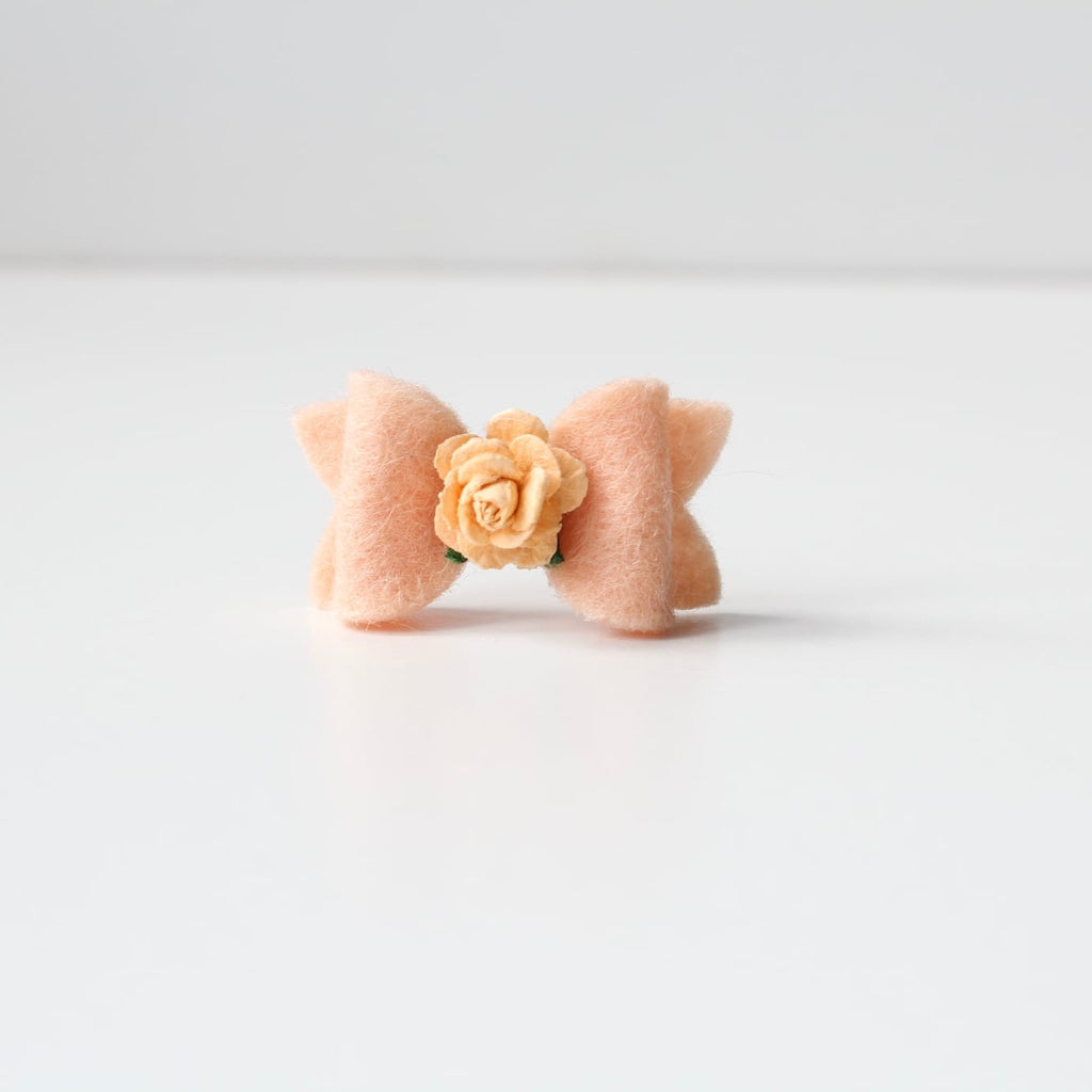 Petite felt flower bows | 11 colours | Clip or bobble