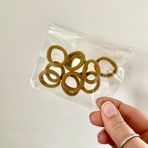 My first beige nylon bobbles x 10