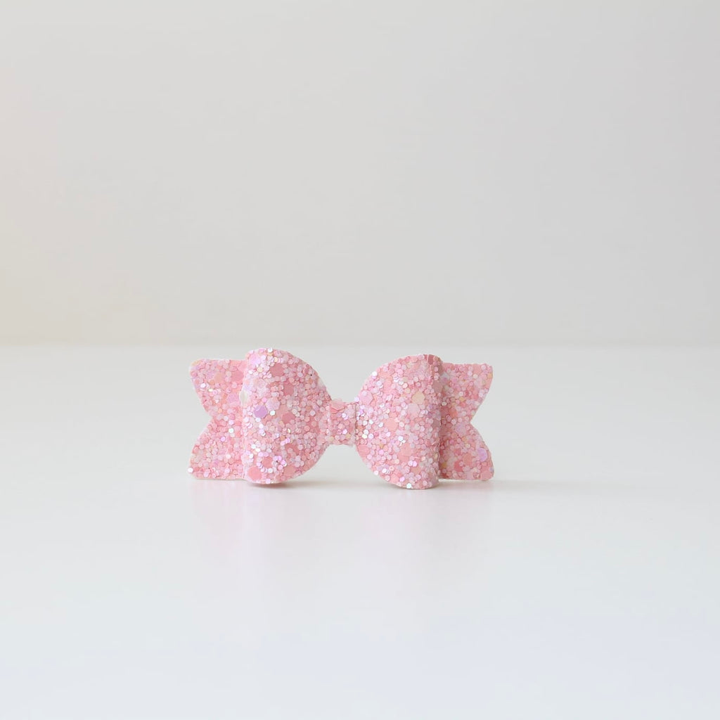 Small chunky glitter bows | 22 Colours | Clip or headband