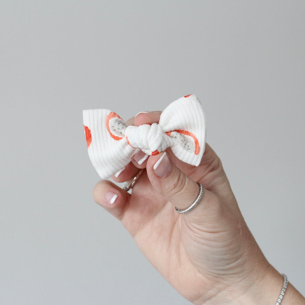 Watermelon jersey knot bows