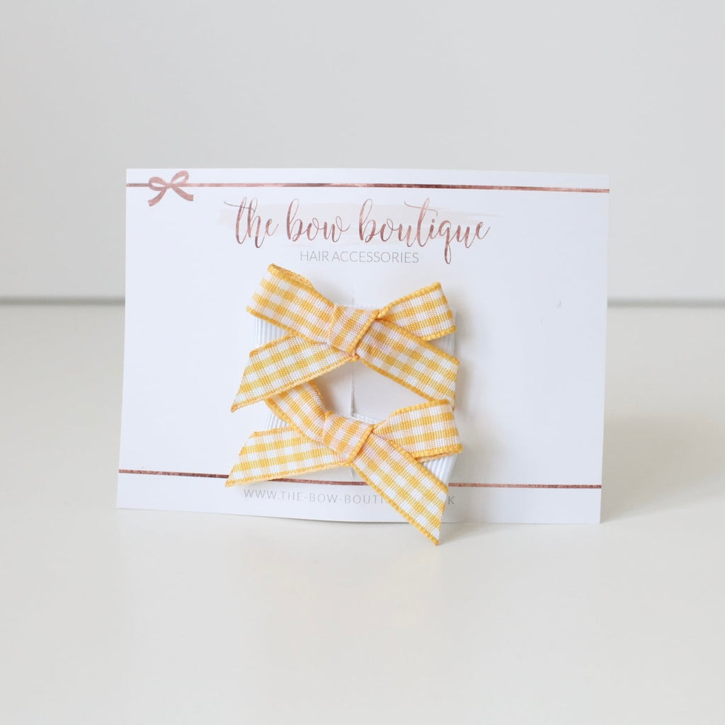School gingham hand tied clips | 9 Colours