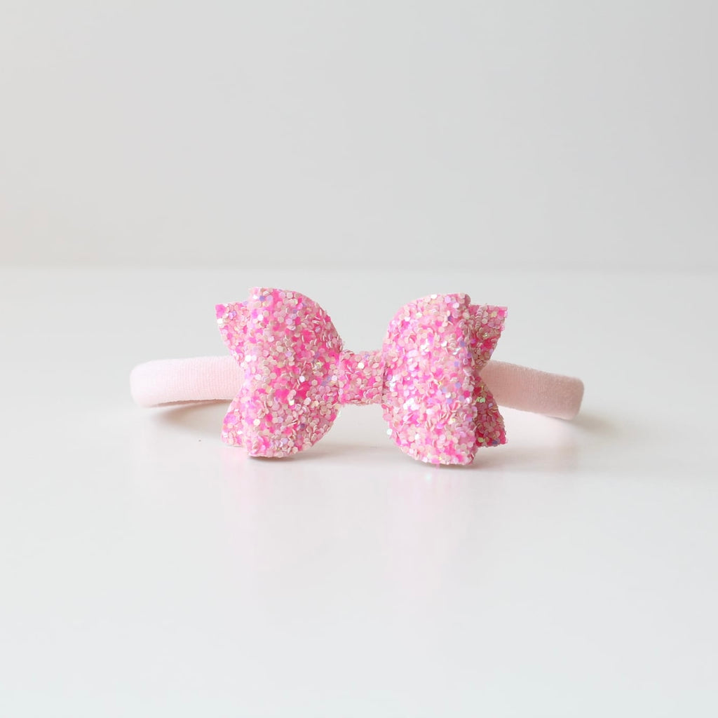 Mini deluxe glitter bows | 22 Colours | Clip, headband or bobble