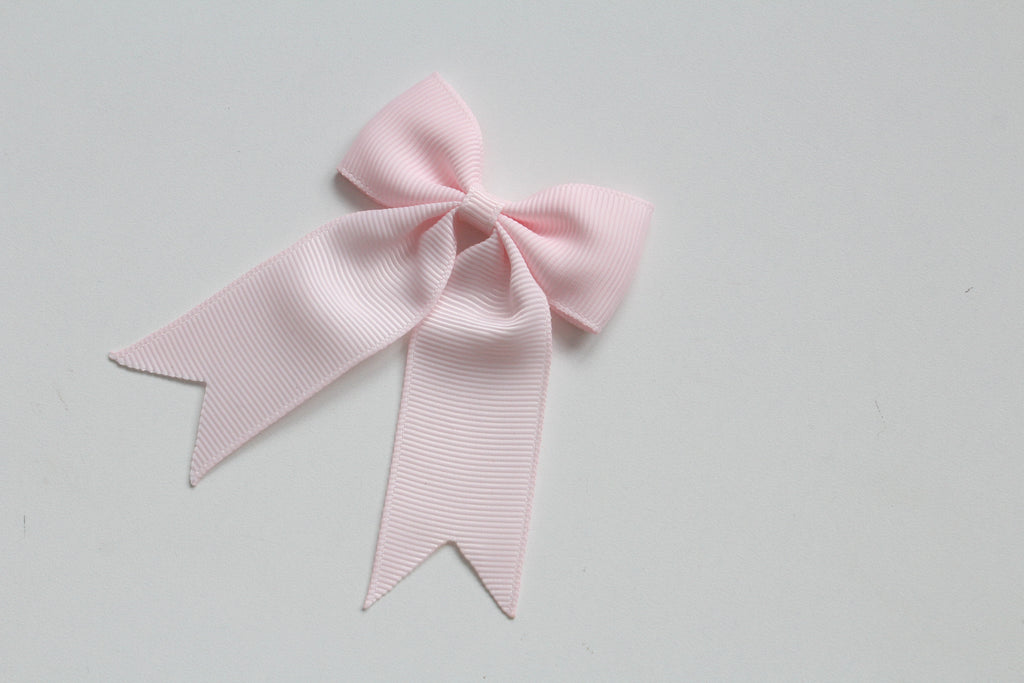 Personalised tail pinch ribbon bows | 33 colours | Clip or bobble