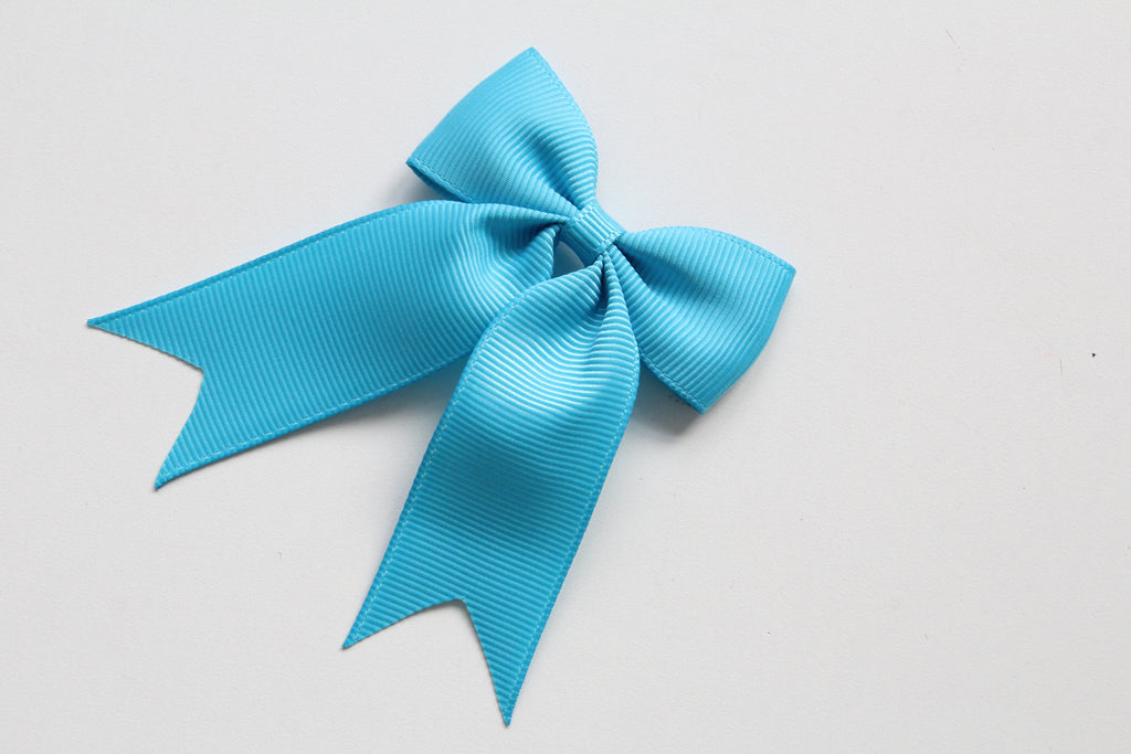 Personalised tail pinch ribbon bows | 33 colours | Clip or bobble