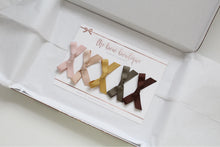 Load image into Gallery viewer, Hand tied autumn ribbon bow clip set