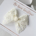 Cream Lace bow | Clip or headband
