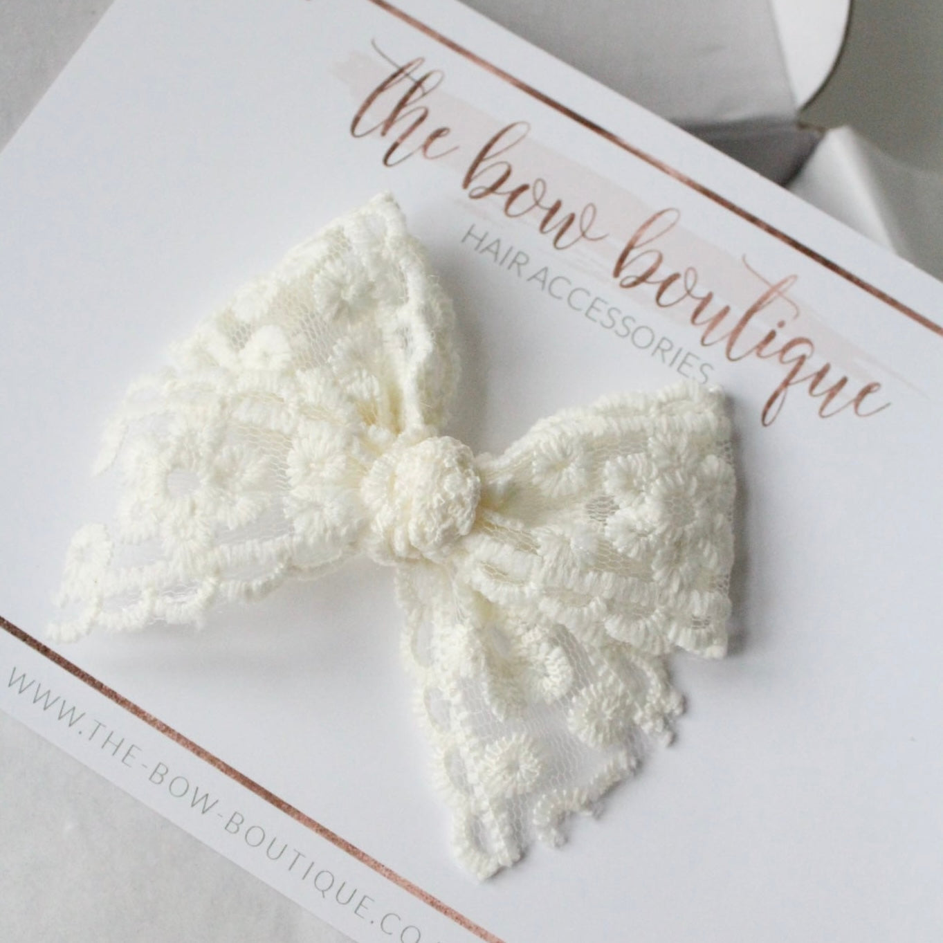 Cream Lace bow | Clip or headband