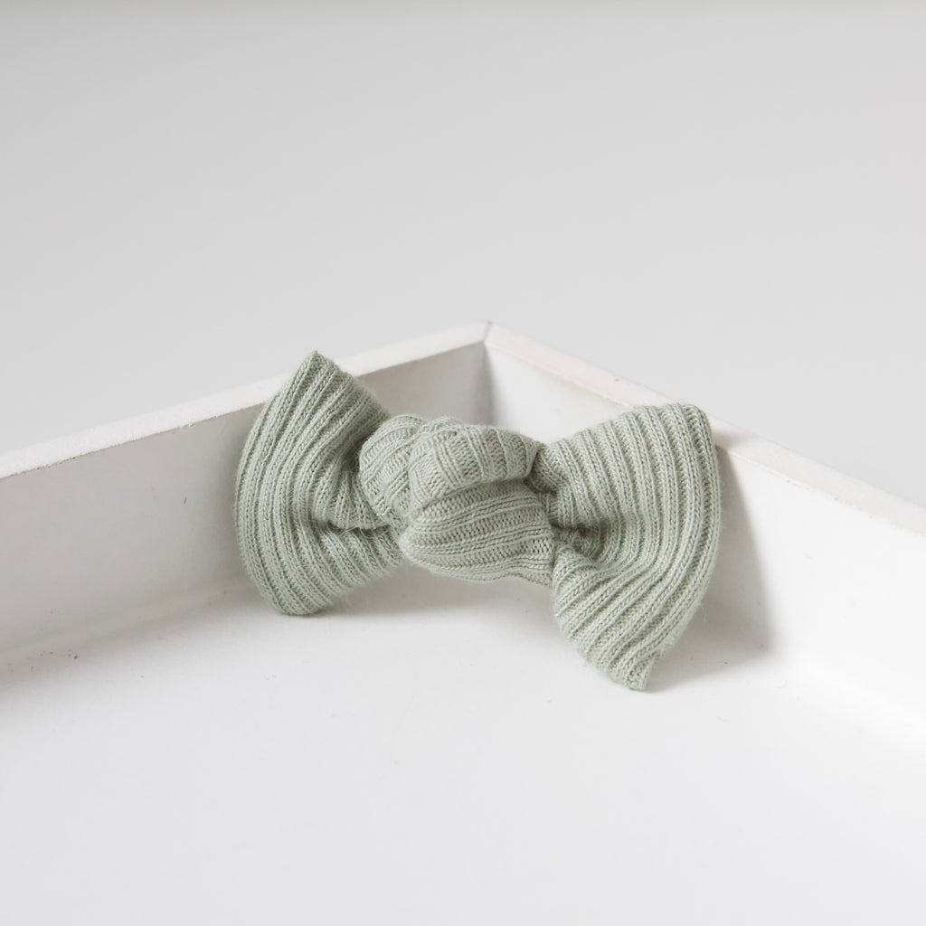 Petite jersey ribbed knot bows | 20 Colours | Clip, headband or bobble