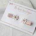 My first pigtail clip set | Light dusky delicate daisy