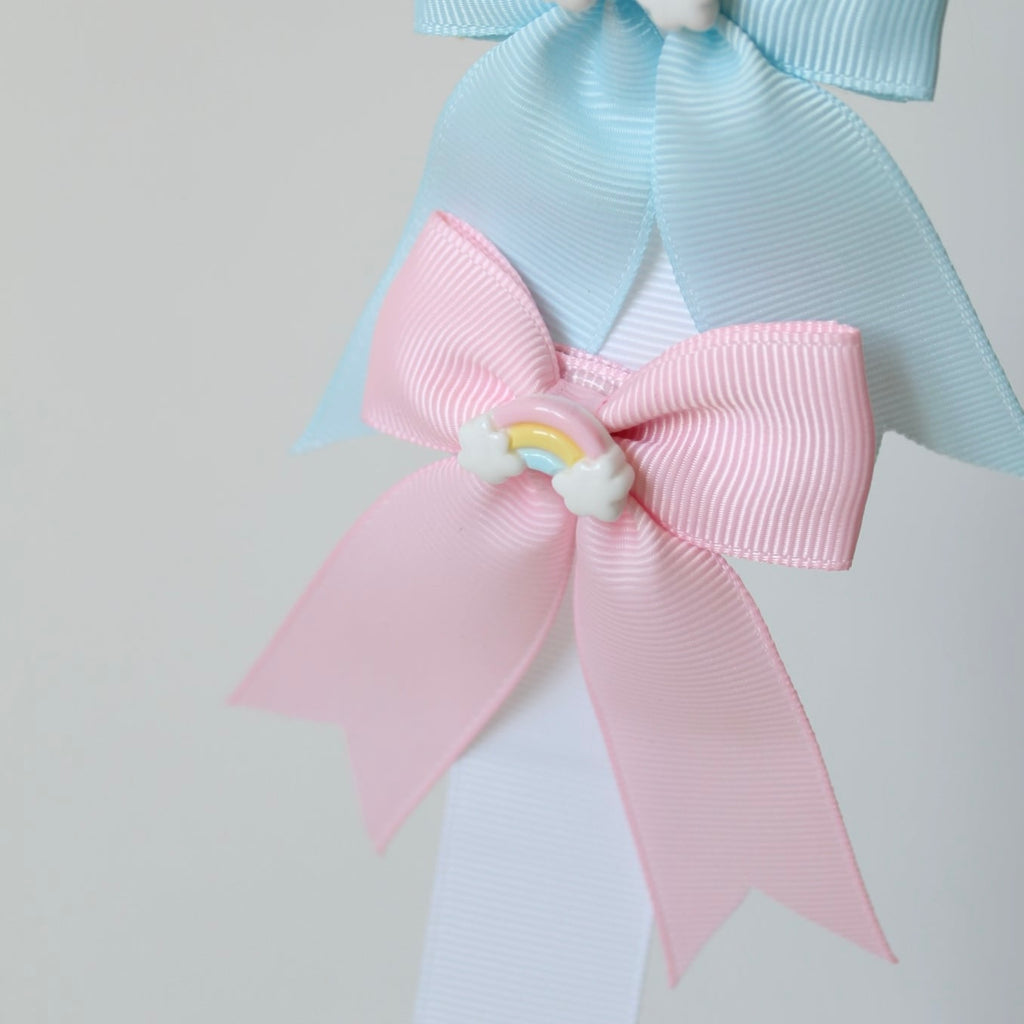 Rainbow long tail pinch bows | 6 colours | Clip or bobble