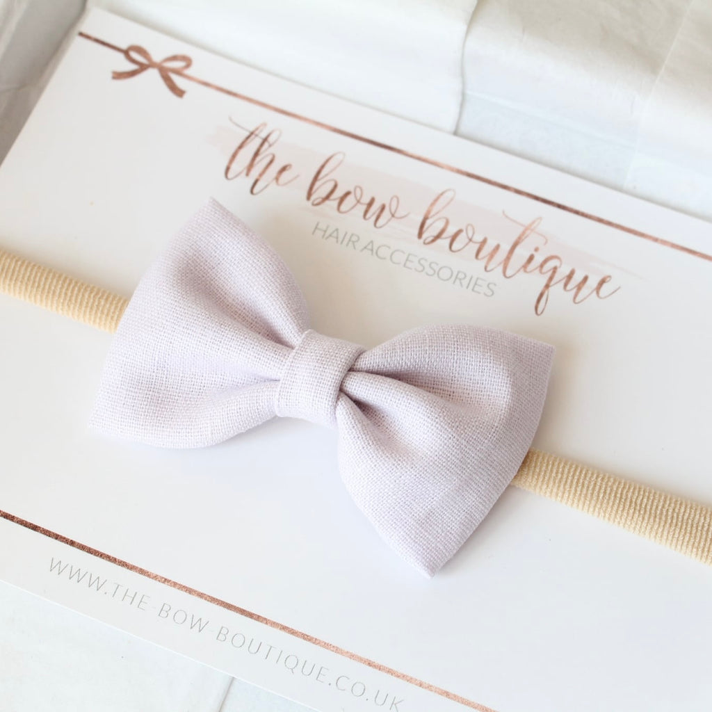 Cottage linen bow | 3 Sizes | 13 Colours | Clip, headband or bobble