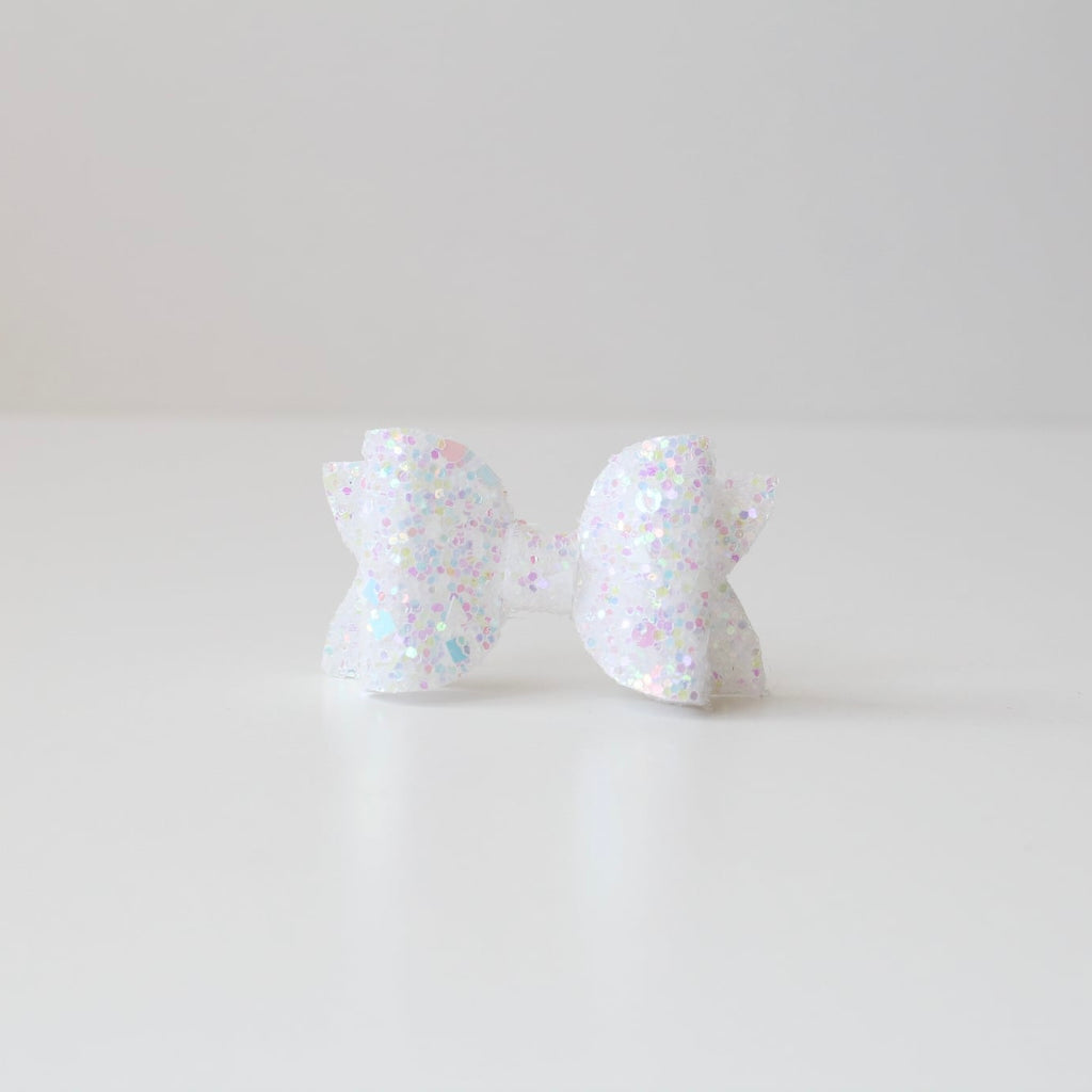 Mini deluxe glitter bows | 22 Colours | Clip, headband or bobble