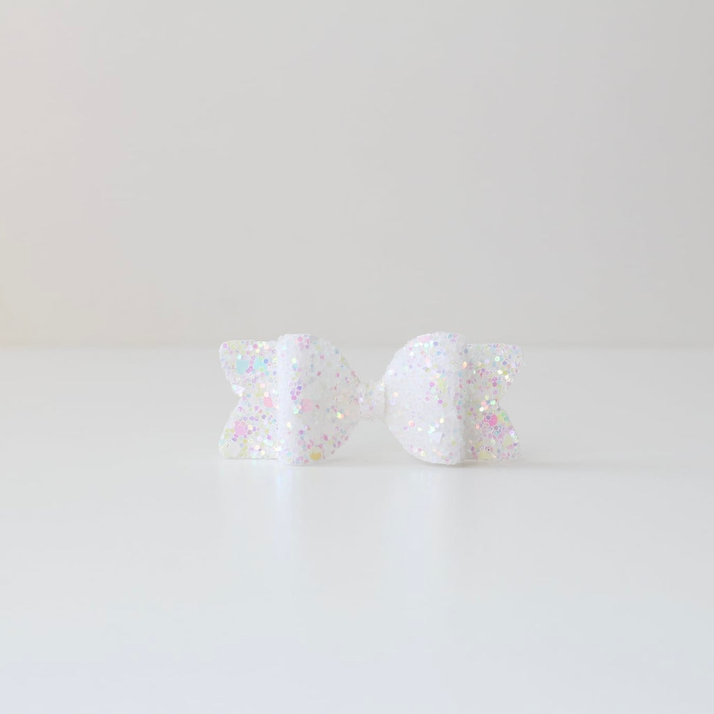Small chunky glitter bows | 22 Colours | Clip or headband