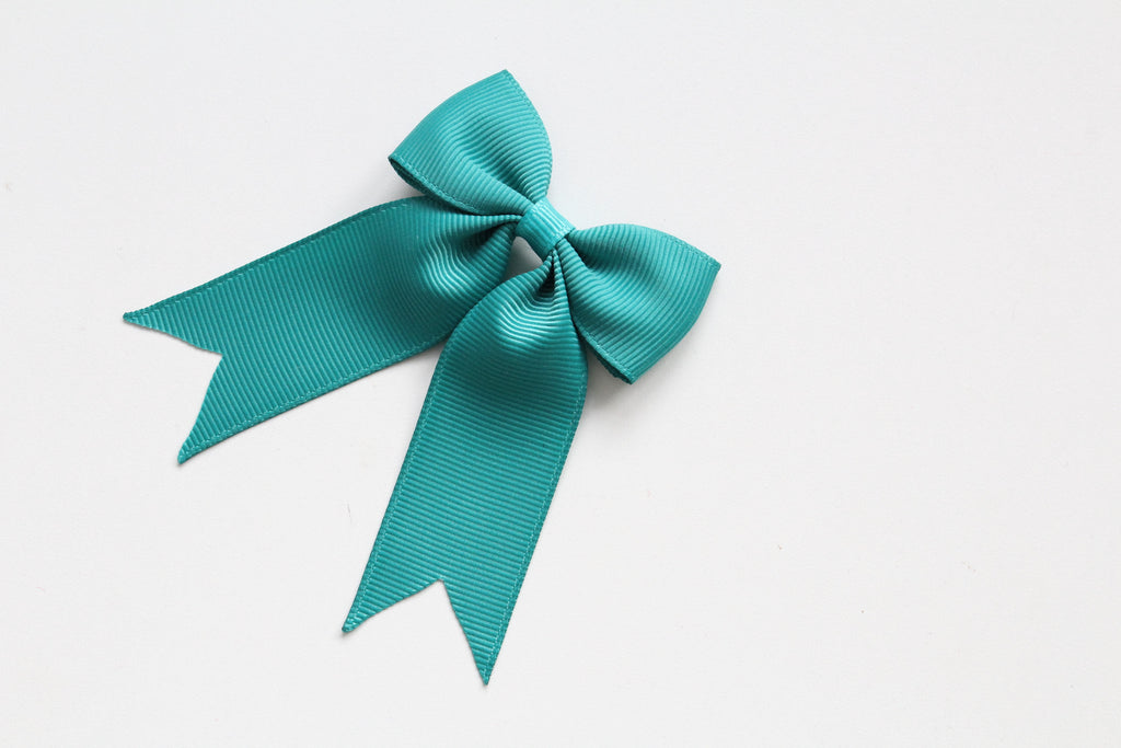 Personalised tail pinch ribbon bows | 33 colours | Clip or bobble