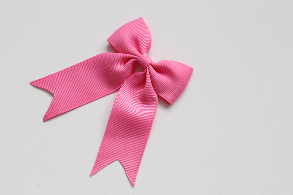 Personalised tail pinch ribbon bows | 33 colours | Clip or bobble