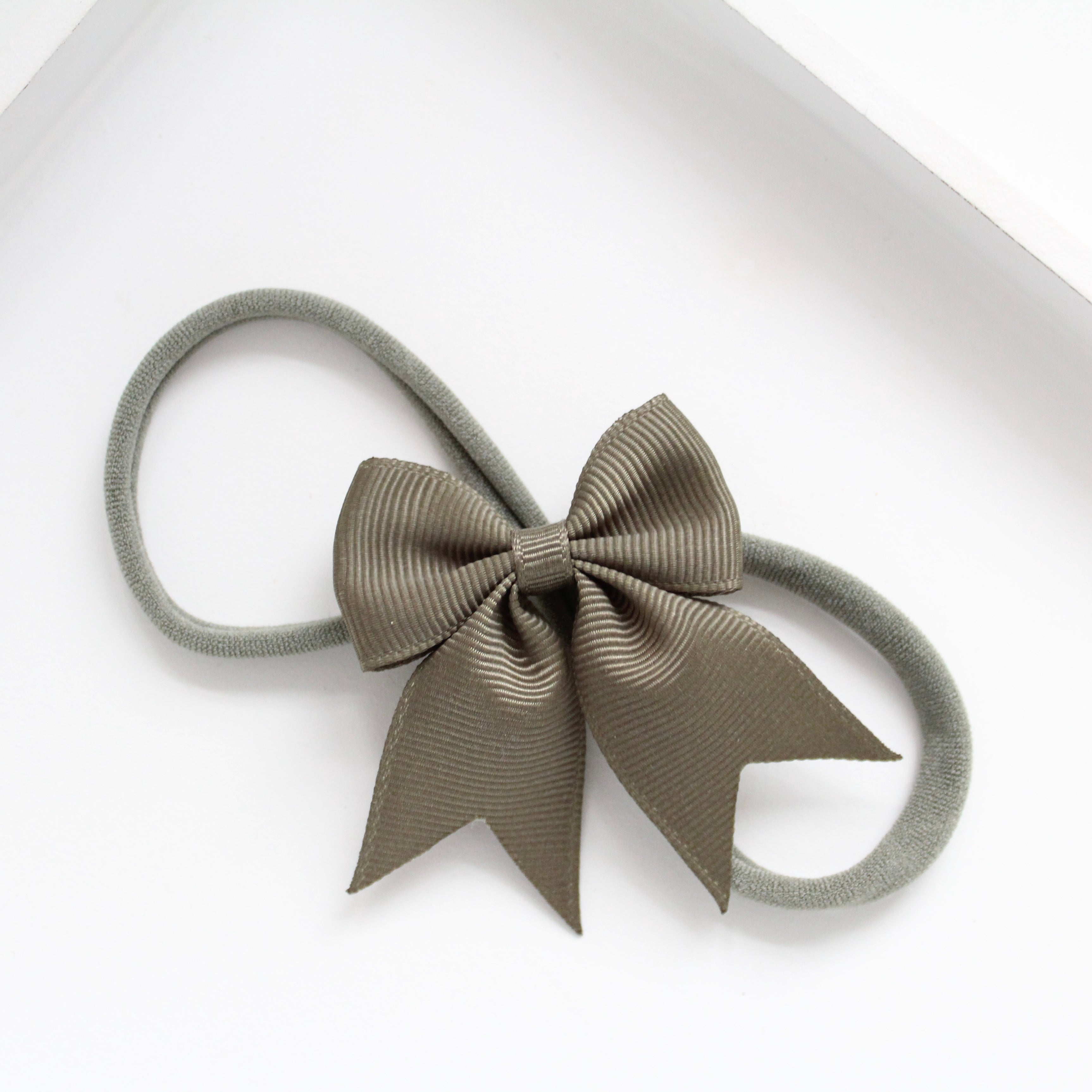 Personalised short tail pinch ribbon bow headbands | 28 colours