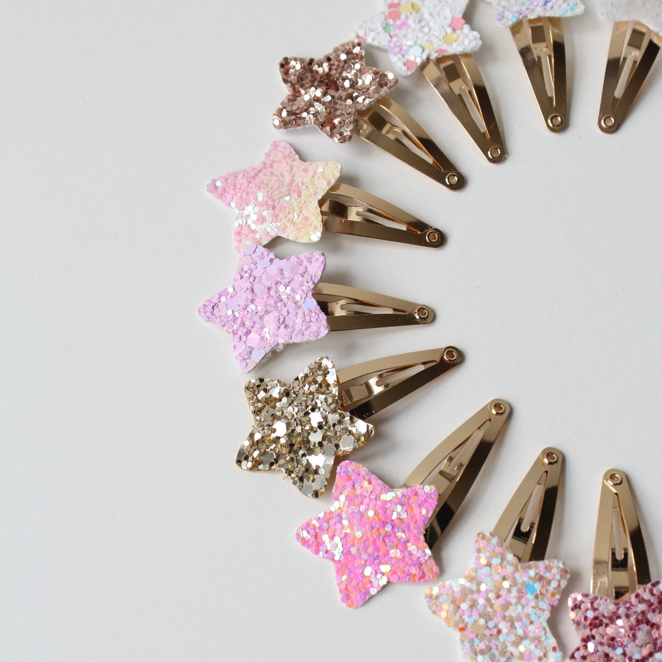 My first glitter star snappy clips | 21 Colours