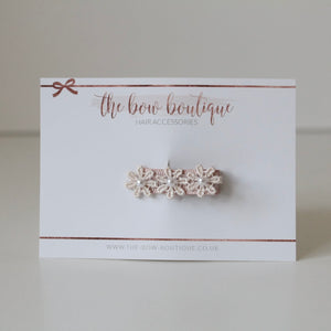 Delicate soft  light dusky pink daisy & pearl  flowers - Clip or headband