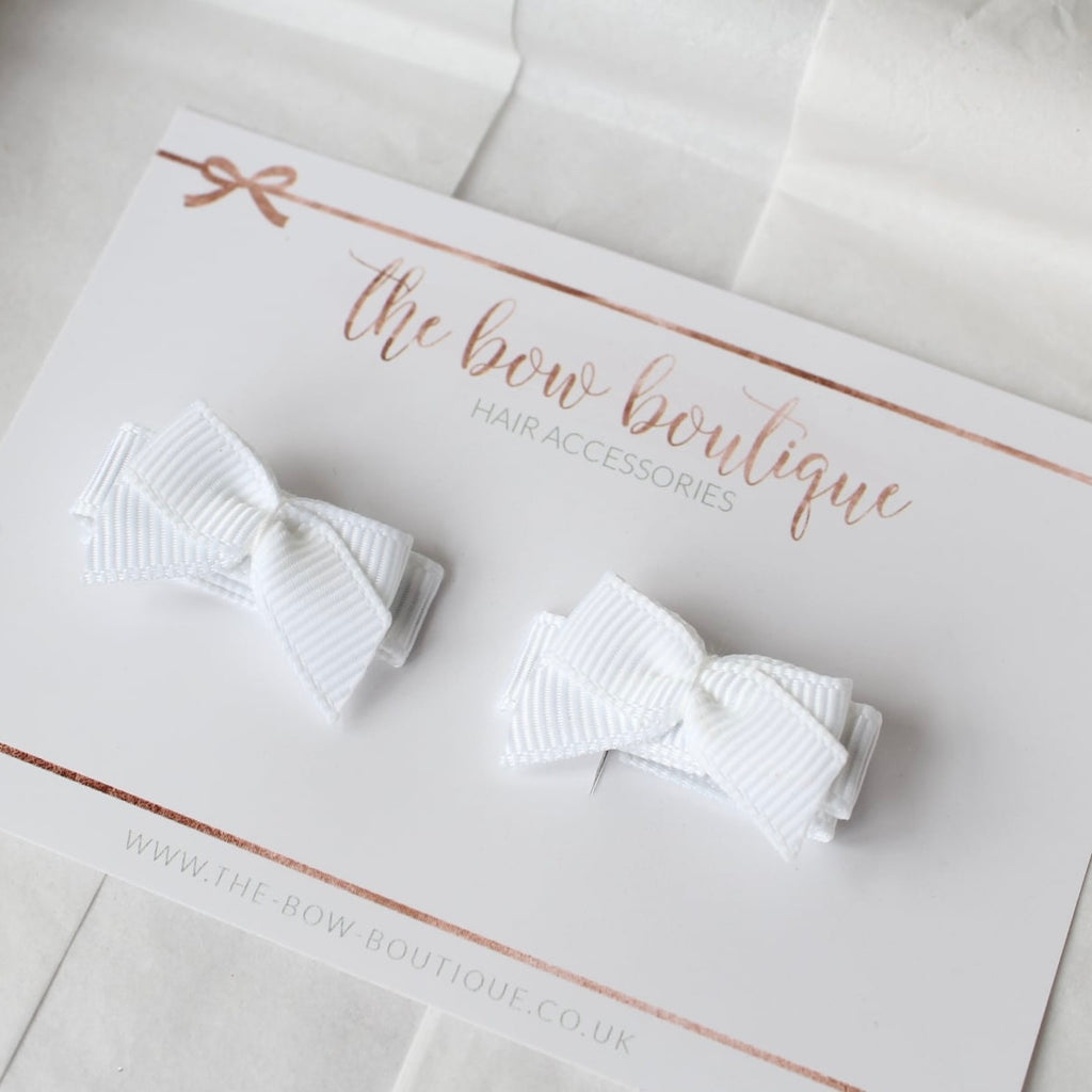 Darling petite pigtail sets | White | Clips or bobbles