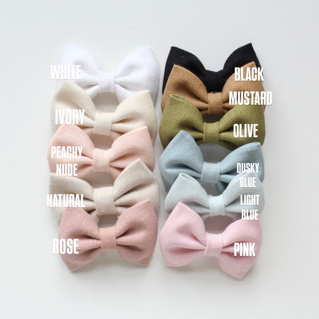 Cottage linen bow | 3 Sizes | 13 Colours | Clip, headband or bobble