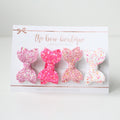 Petite deluxe set of 4 bows l clips or bobbles