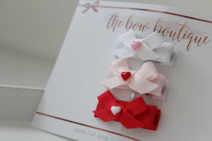 My first heart ribbon clips