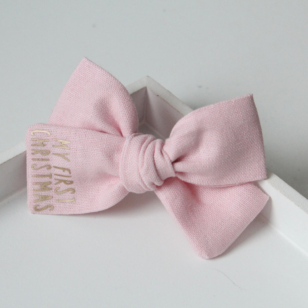 My first Christmas sweetheart bows | Clip or headband | Option to personalise
