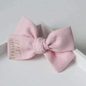 My First Christmas sweetheart bows - Option to personalise
