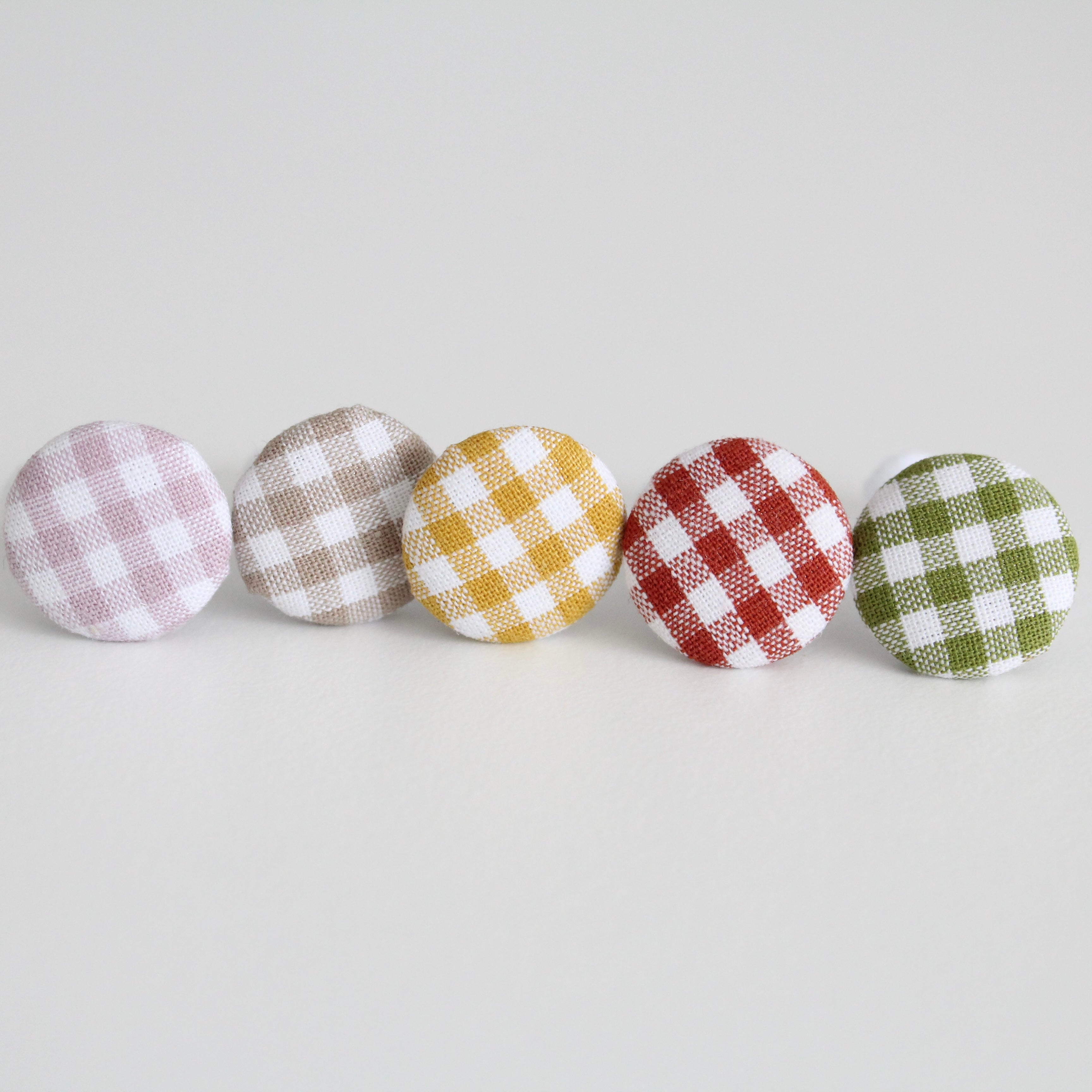 My first gingham button bobbles | 5 Colours